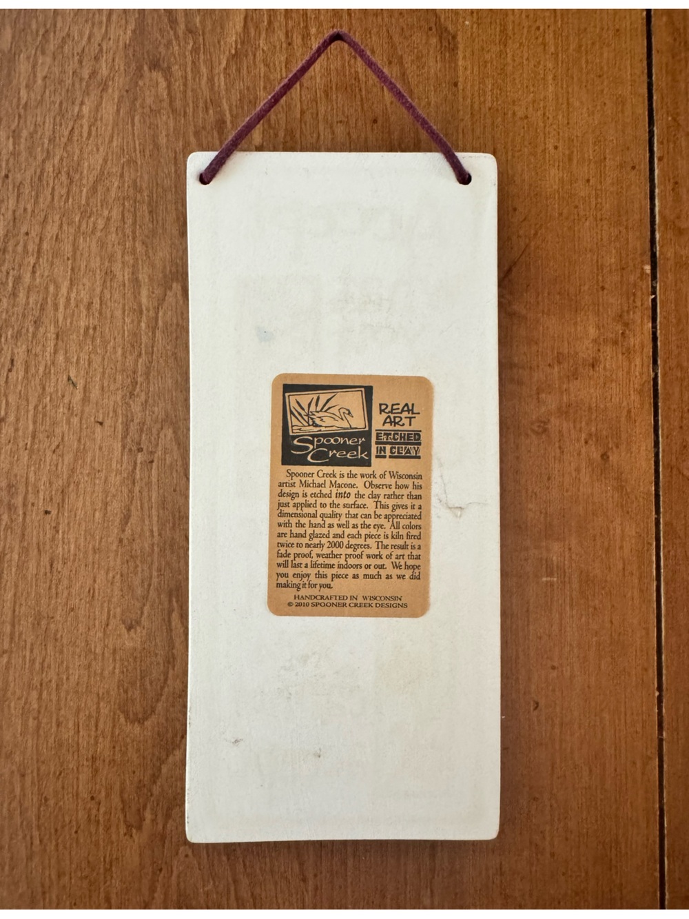 Spooner Creek Michael Macone Etched Clay Ceramic Quote Wall Plaque Tile 2010 - Picture 2 of 5